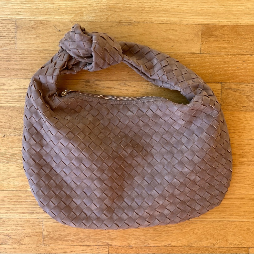 Urban Expressions Victoria Hobo Suede Woven Design Light Brown